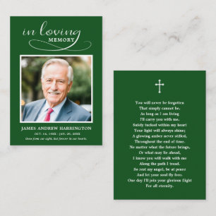 Visita Cartão de Funeral com Foto Memorial Clássica