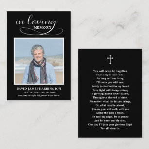 Visita Cartão de Funeral com Foto Memorial Clássica