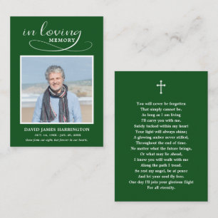 Visita Cartão de Funeral com Foto Memorial Clássica