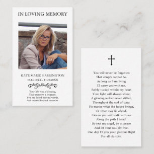 Visita Cartão de Funeral com Foto Memorial Clássica