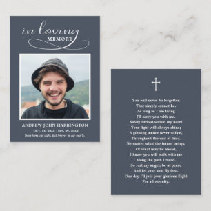 Visita Cartão de Funeral com Foto Memorial Clássica