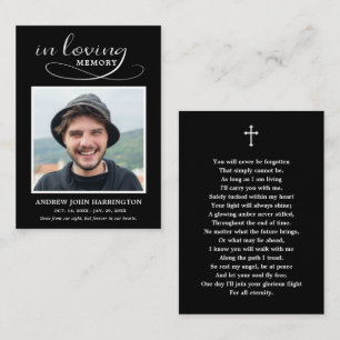 Visita Cartão de Funeral com Foto Memorial Clássica