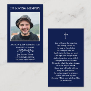 Visita Cartão de Funeral com Foto Memorial Clássico