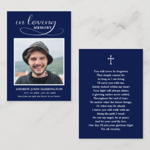 Visita Cartão de Funeral com Foto Memorial Clássico