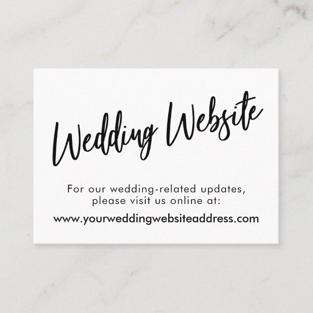 Visita Cartão de Gabinete de Site de Casamento de Script  (Frente)
