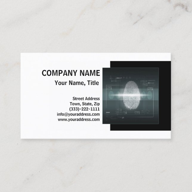 Visita Cartão de Impressão Digital do Detetive Investiato (Frente)