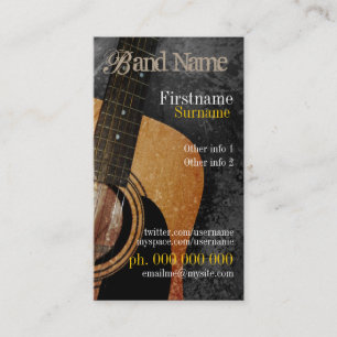 Visita Cartão de indústria musical acústico da guitarr