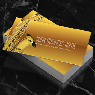 Visita Cartão de indústria musical Dourado do saxofone
