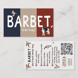 Visita Cartão de Informações do Cachorro BARBET