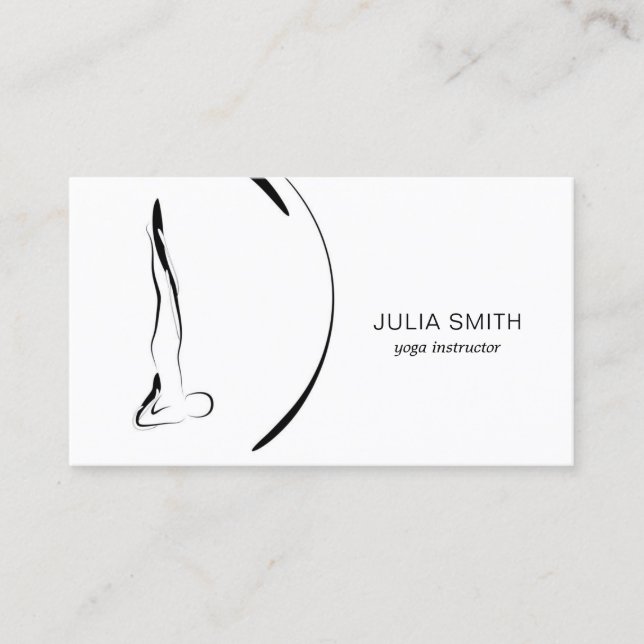 Visita Cartão de instrutor de ioga com duas poses de ioga (Frente)