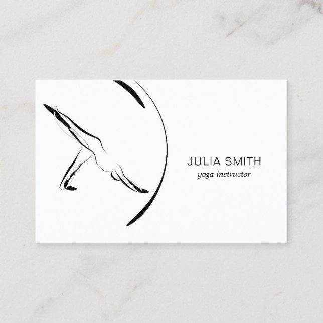 Visita Cartão de instrutor de ioga com duas poses de ioga (Frente)
