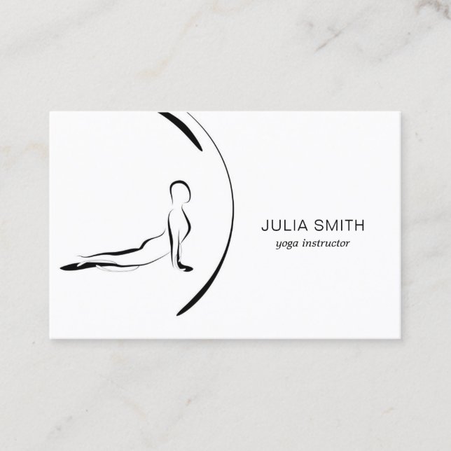Visita Cartão de instrutor de ioga com duas poses de ioga (Frente)