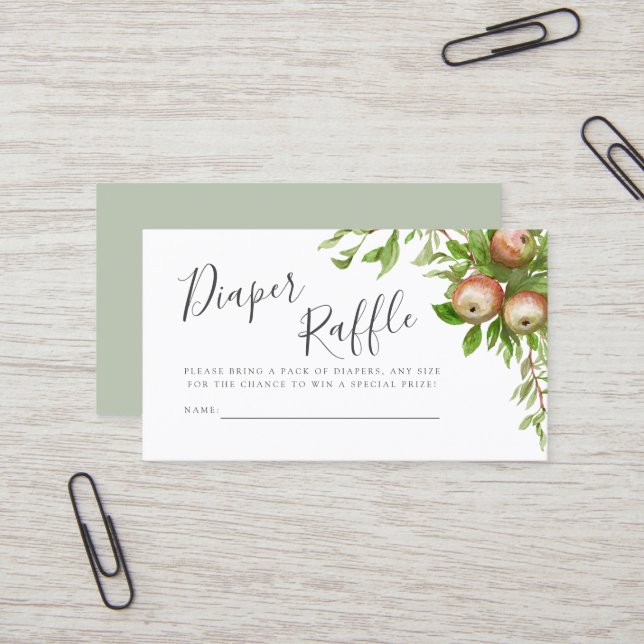 Visita cartão de jangada de fralda das maçãs a cores aquá (Frente/Verso In Situ)