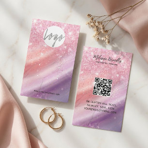 Visita Cartão de Joias com Gradiente Rosa Elegante para B