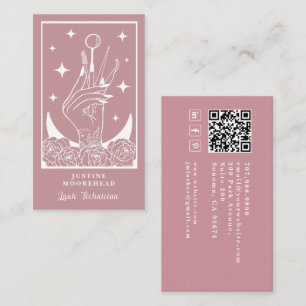 Visita Cartão de Lash Tech Mystic Rose Tarot