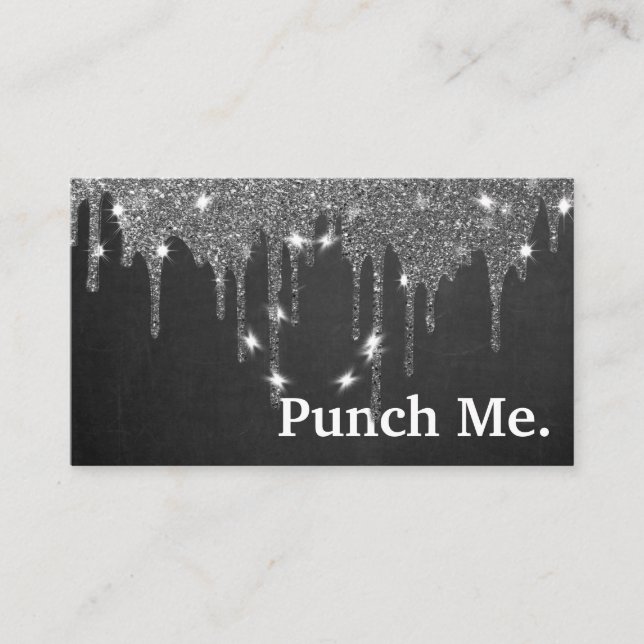 Visita Cartão de Lealdade a Preto Minimalista Moderno (Frente)