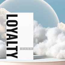 Cartão de lealdade branco e preto minimalista