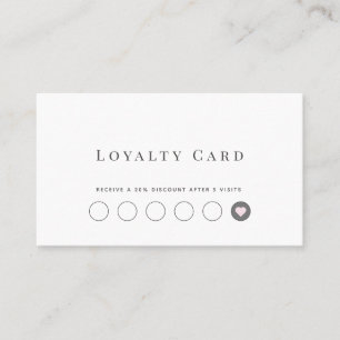 Visita Cartão de lealdade branco minimalista