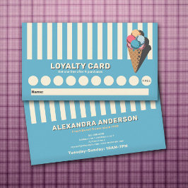 Visita Cartão de Lealdade Cone do Sorvete Vintage