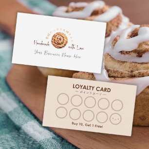 Visita Cartão de Lealdade de Café de Bakery - Pão Rolado
