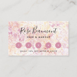 Visita Cartão de Lealdade de Script de Cor de Água Amarel