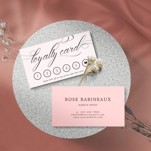 Visita Cartão de Lealdade para Caligrafia Suave (Criador carregado)