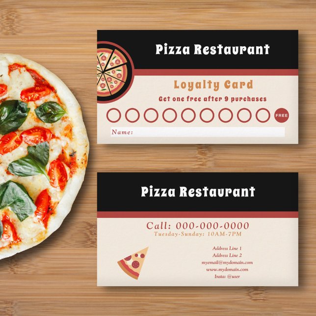 Visita Cartão de Lealdade para Restaurantes de Pizza (Pizza Restaurant Loyalty Card)
