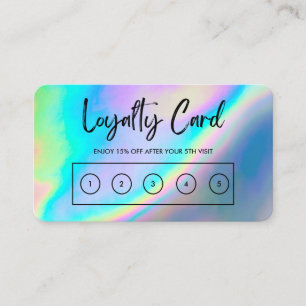 Visita Cartão de Lealdade Personalizado Holográfico Faux