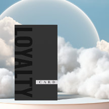 Cartão de Lealdade preto monocromático moderno