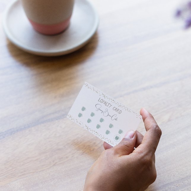 Visita Cartão de Lealdade Quirky Retro Compro Café (Criador carregado)