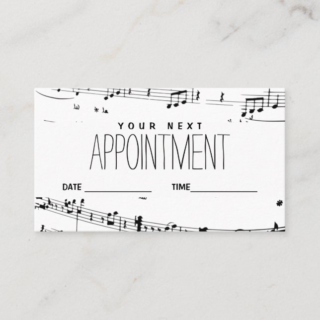 Visita Cartão de Lembrança de Compromisso de Música Sua P (Frente)