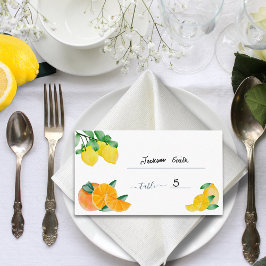 Visita Cartão de lugar de mesa de casamento com limão e l