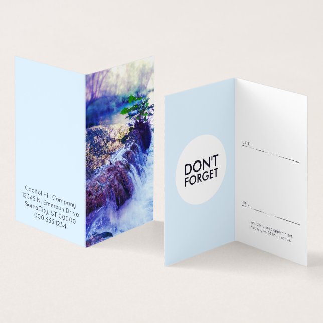 Visita cartão de marcação dobrado de água (Interior e exterior)