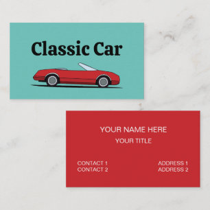 Visita Cartão de Mecânico de Automóvel Vermelho Clássico