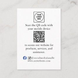Visita Cartão de Menu de Marca Comercial com Código QR Pe