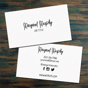 Visita Cartão de Mídia Social Minimalista Personalizado