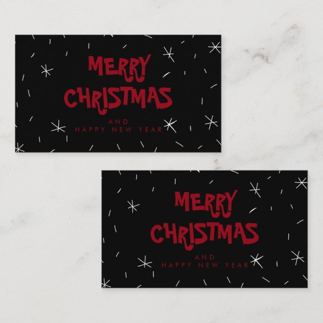 Visita Cartão de Minipresente para Neve Vermelha Feliz Na (Frente/Verso)