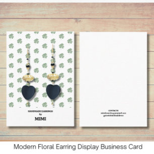 Visita Cartão de Negócios de Exposição de Brincos Moderno