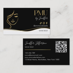 Visita Cartão de negócios de Luxo Preto & Ouro PMU