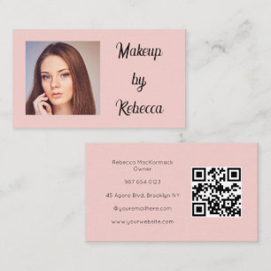 Visita Cartão de Negócios de Maquiagem com Código QR Foto