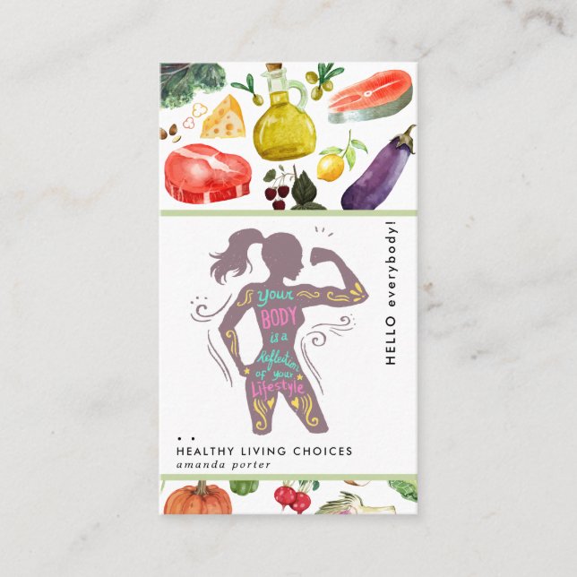 Visita Cartão de Negócios de Nutrição (Frente)