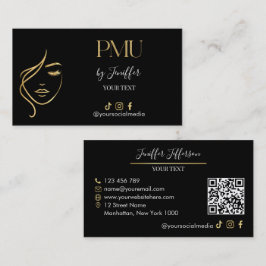 Visita Cartão de negócios de PMU preto e dourado de luxo