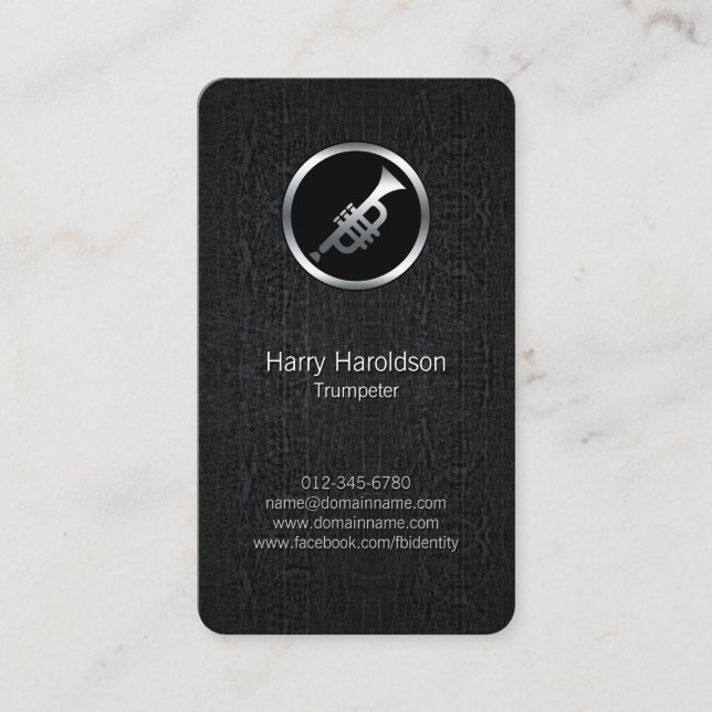 Visita Cartão de negócios Grunar Ícone de Trompete de Tro (Frente)