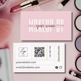 Visita Cartão de Negócios Minimalista Rosa e Branco