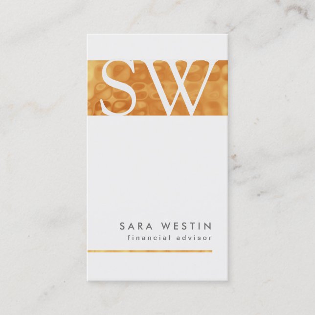 Visita Cartão de negócios Monograma do CopperTiles Financ (Frente)