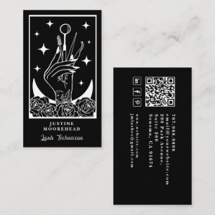Visita Cartão de Negócios Preto Lash Tech Cartão Tarot