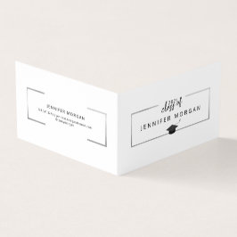 Visita Cartão de Nome Dobrado Elegante de Prata de Gradua