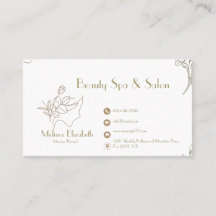 Cartão de Nomeação de Bela Salão Elegante Spa