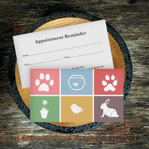Visita Cartão de Nomeação Veterinário, Pet, Quadrados de 