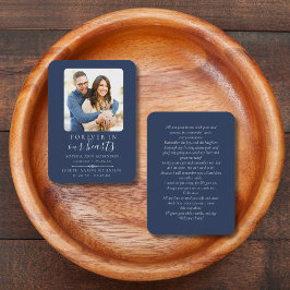 Visita Cartão de Oração Azul Fotográfico Funeral de Memór